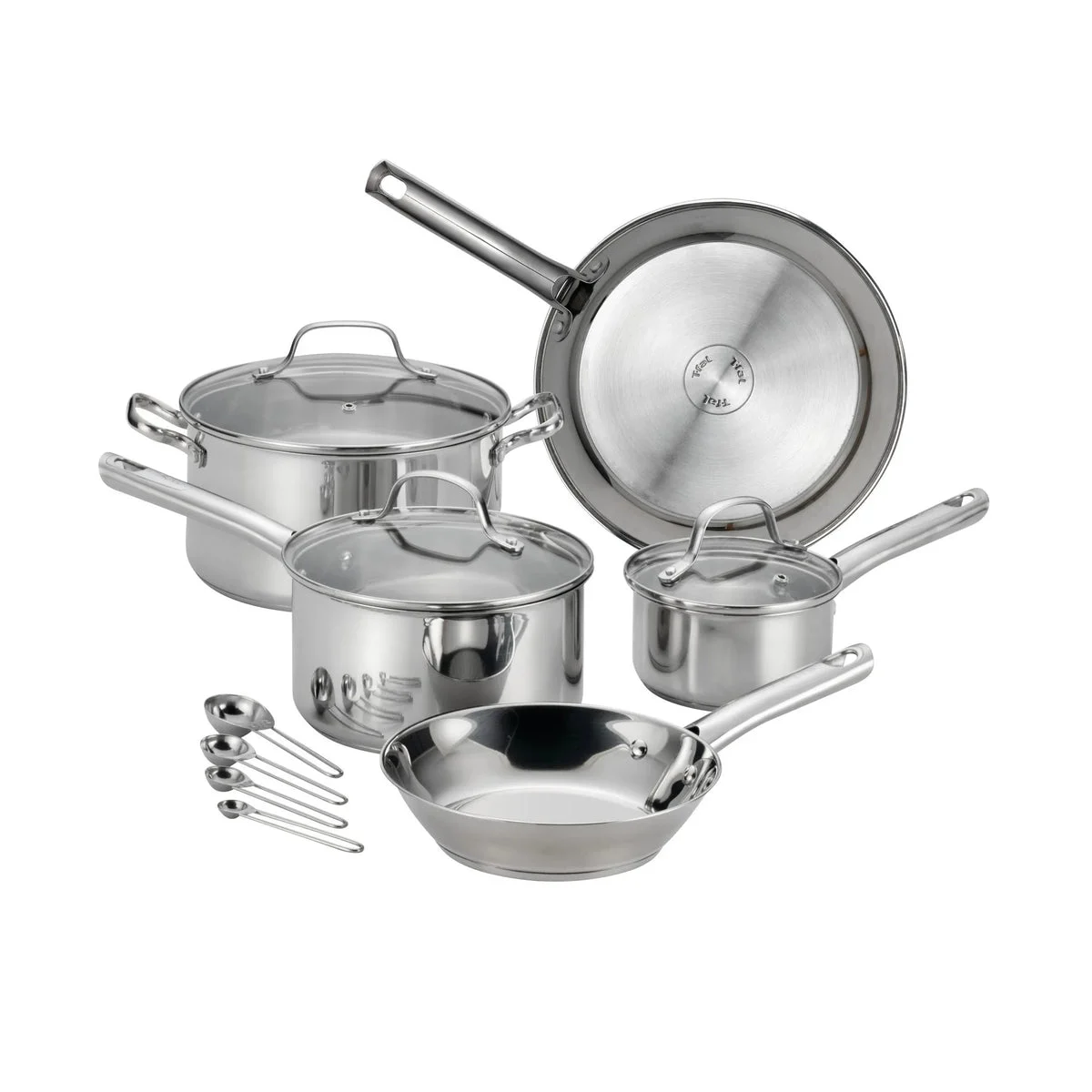 T-Fal 14-Piece Stainless Steel Cookware Set - Silver