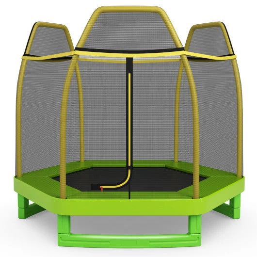 COSTWAY 7 Feet Kids Recreational Bounce Jumper Trampoline-Green
