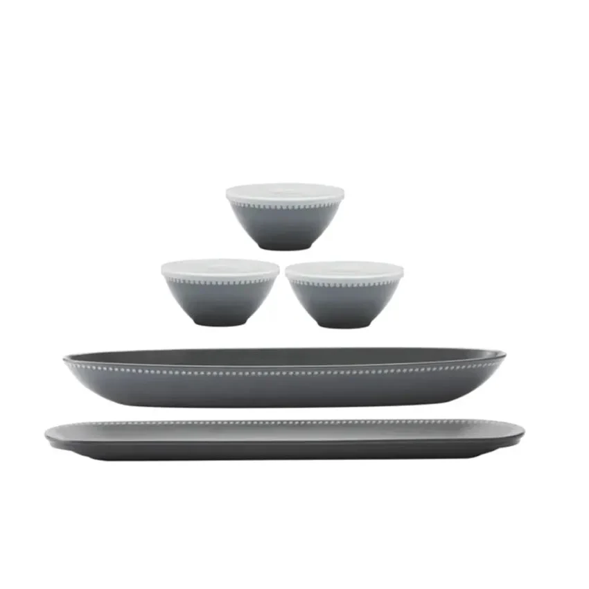Pandex 5-piece Beaded Melamine Serveware Set