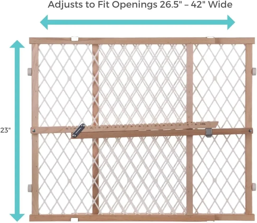 Toddleroo Adjustable Diamond Mesh Pet Gate - White