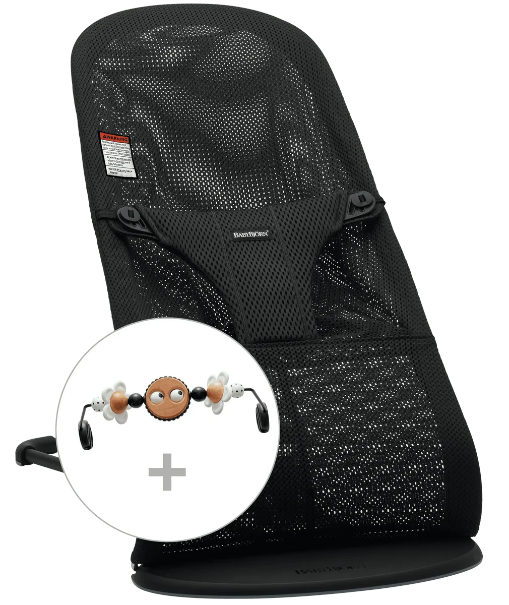 BabyBjörn Bouncer Bliss in 3D Mesh, Black w/Blk