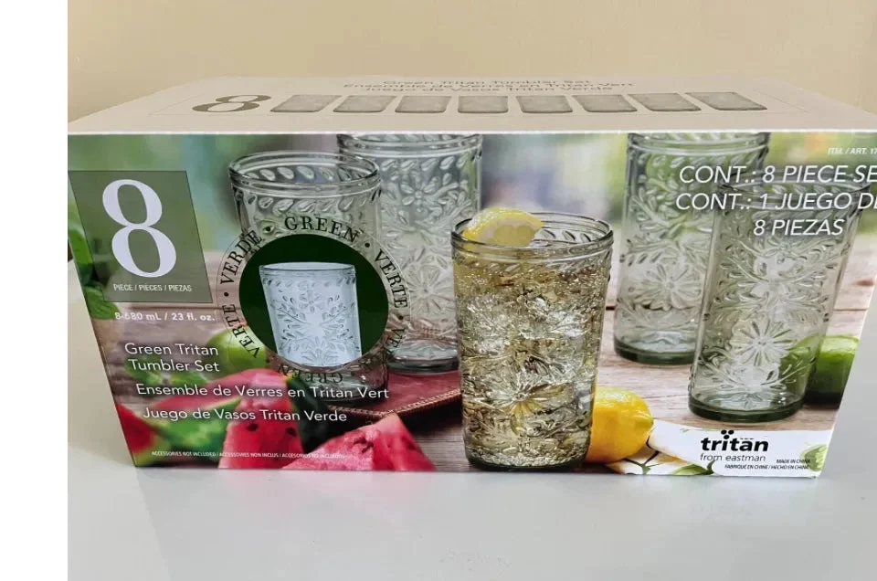 Tritan Clear Tumbler Set - 23 Fl Oz, Set of 8
