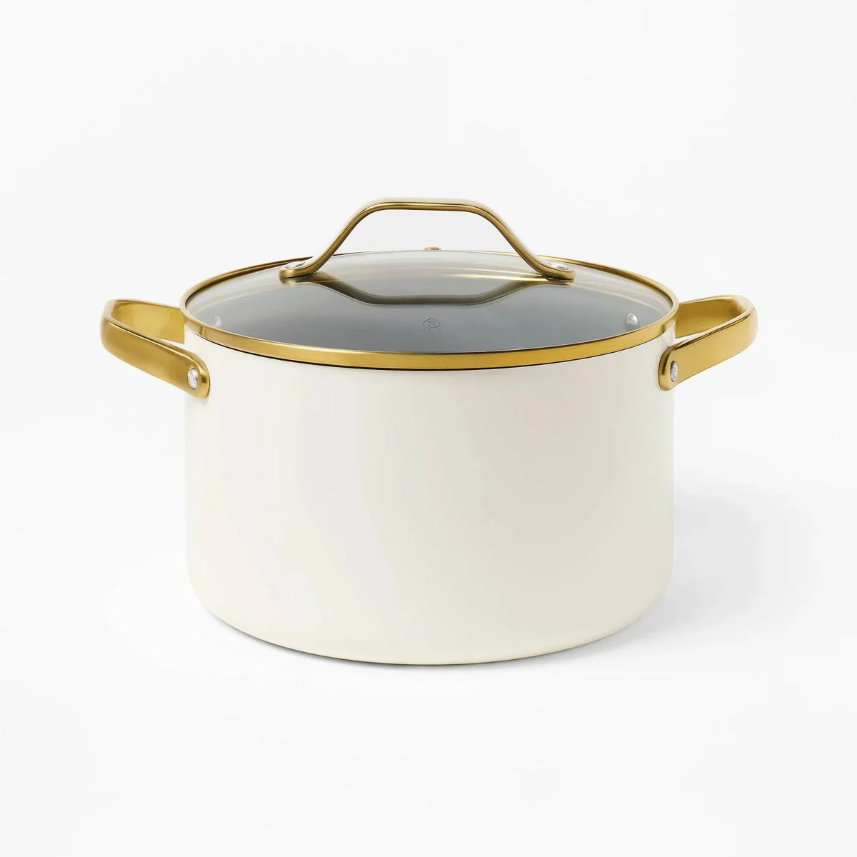 Figmint 6qt Nonstick Ceramic-Coated Aluminum Stock Pot - Cream
