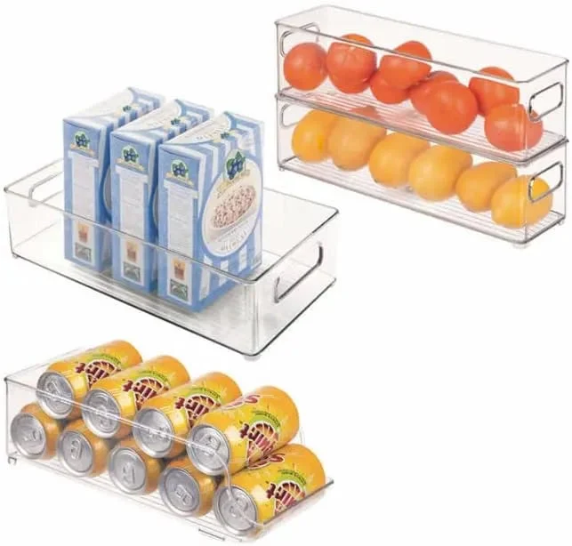 iDesign Kitchen Bins Clear 4 Piece Set