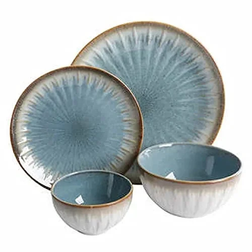 Laurie Gates Nova 16-Piece Service for 4 Dinnerware Set – Blue