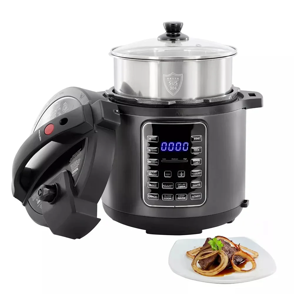 Megachef 6 Quart 11-in-1 Electric Pressure Cooker, Multi-Cooker with Stainless Steel Crock
