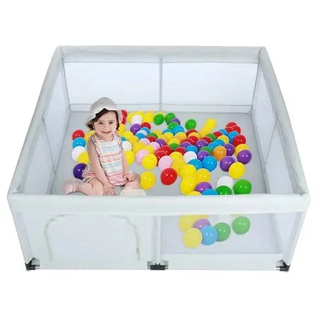 Novashion Baby Playpen for Toddler Extra Large Baby Playard Infant Safety Activity Center Sturdy Babies Playpen with Anti-Slip Suckers 49x49x24.8inch/59x59x