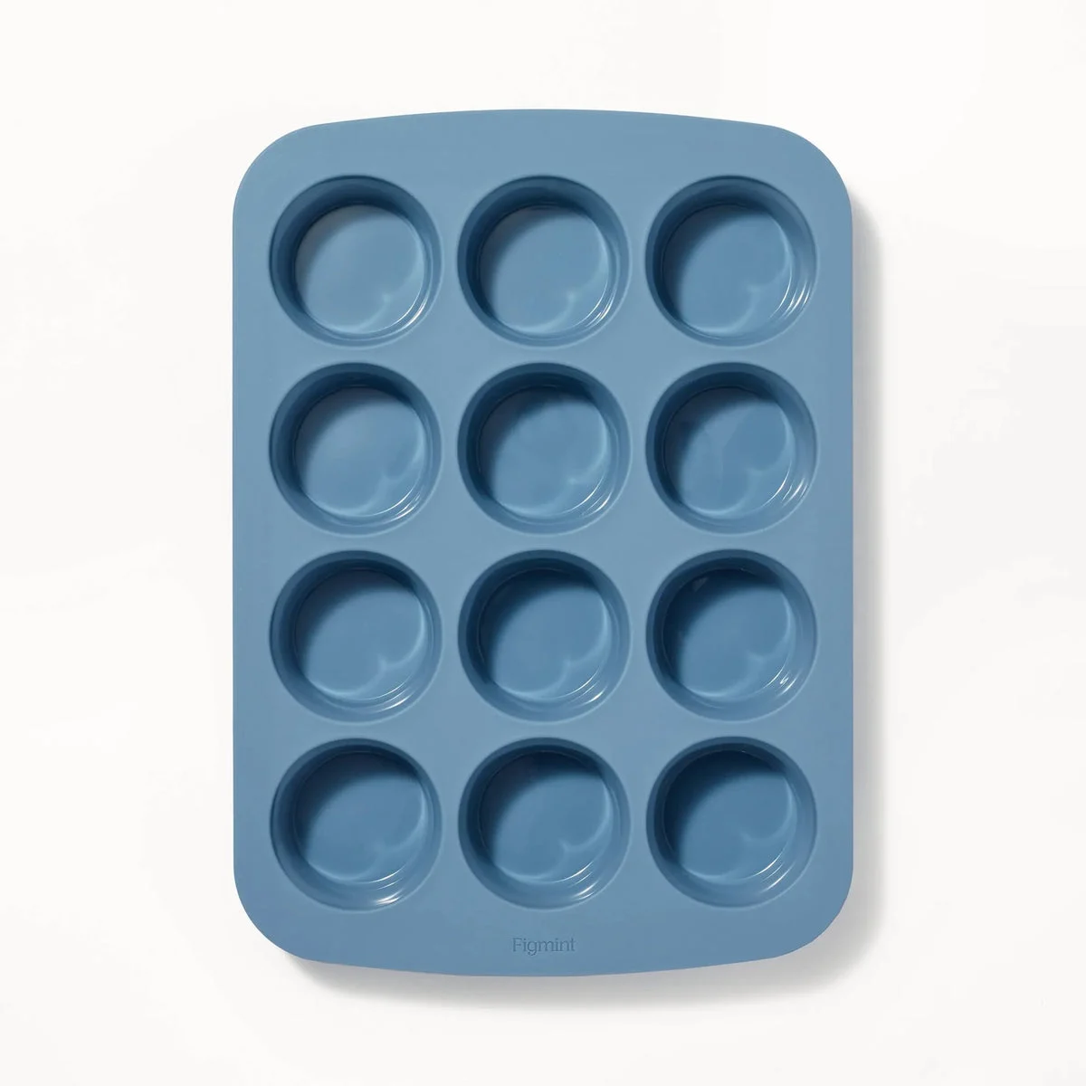 Figmint 12-Count Silicone Muffin Pan - Blue