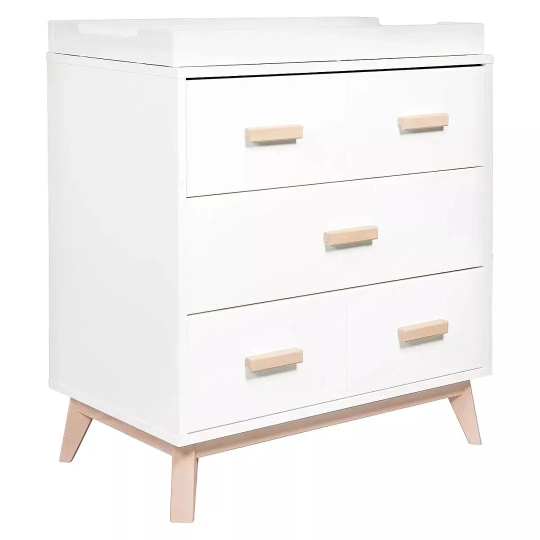 Babyletto Scoot 3-Drawer Changer Dresser - White/Washed Natural