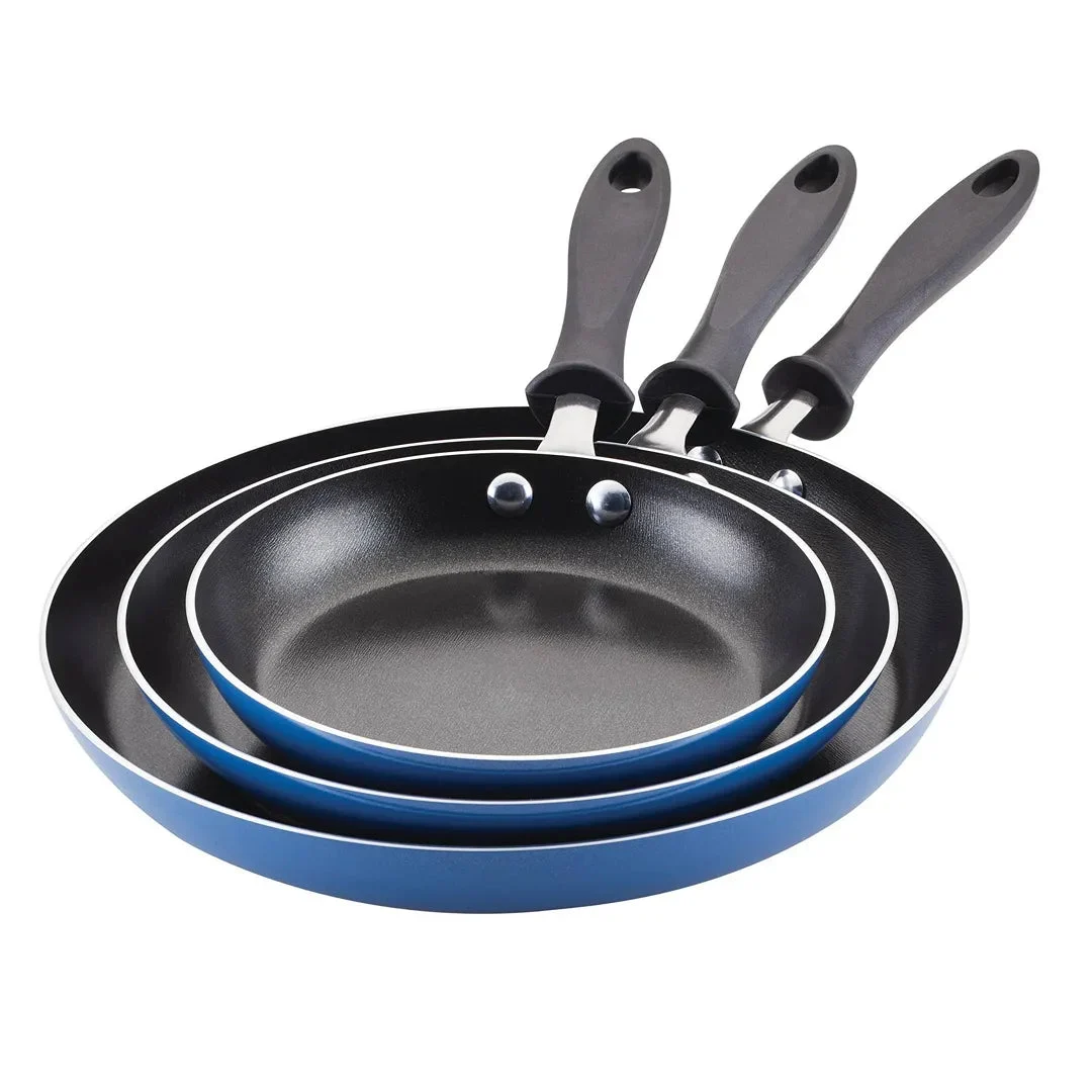 Farberware 3-Piece Aluminum Nonstick Frying Pan Set - Blue