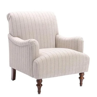 Darby Home Co Accent Chair Swarttz Wide Tufted Polyester/Fabric - Brown/White