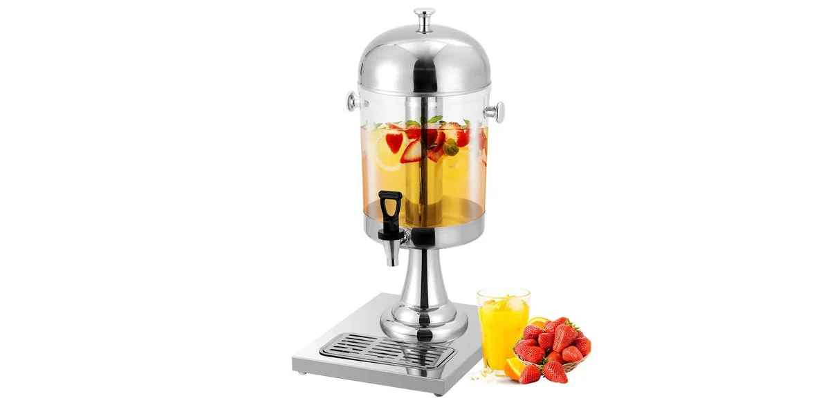 whizmax Beverage Dispenser with Stand - Stainless Steel