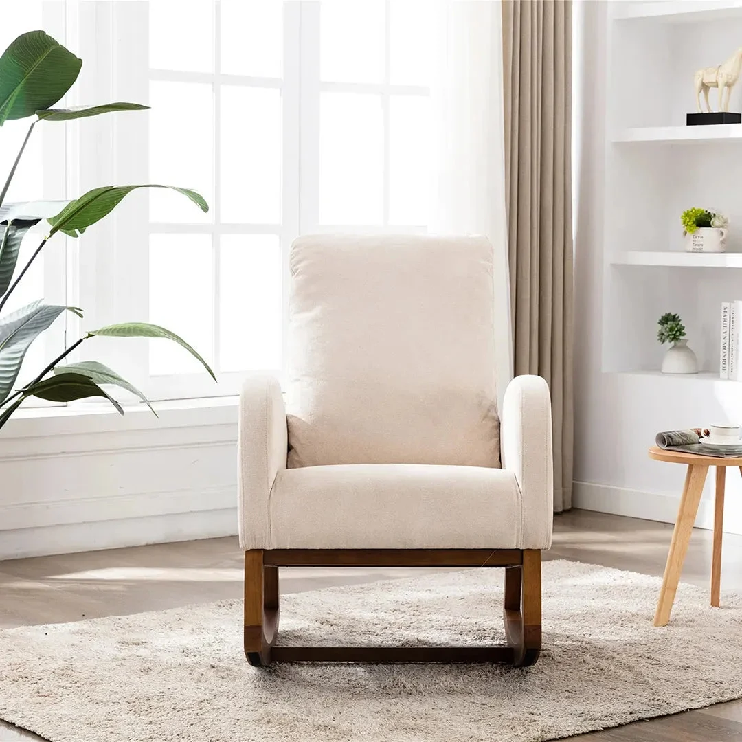 Wade Logan® Carriana Rocking Chair Upholstered - Beige