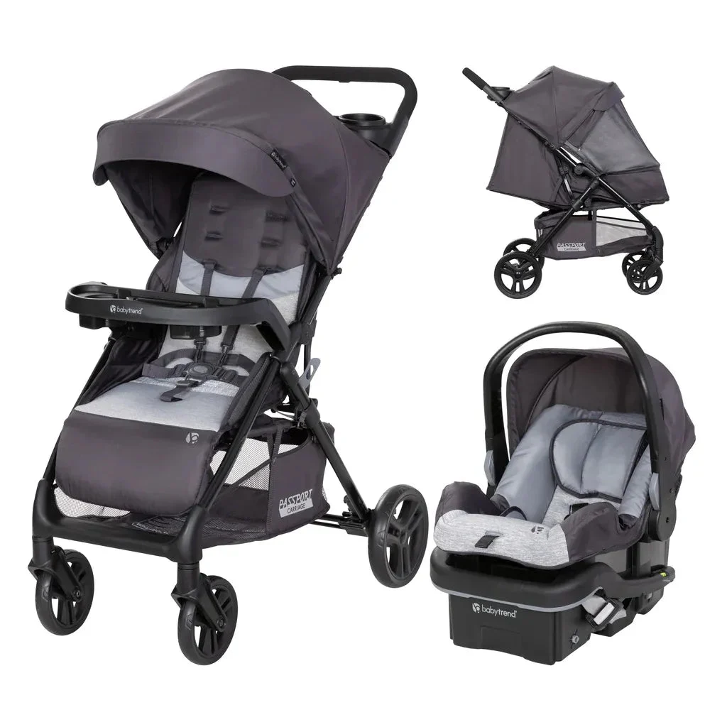 Baby Trend Passport Carriage Travel System DLX With Ez-Lift Plus Car Seat - Uptown Black