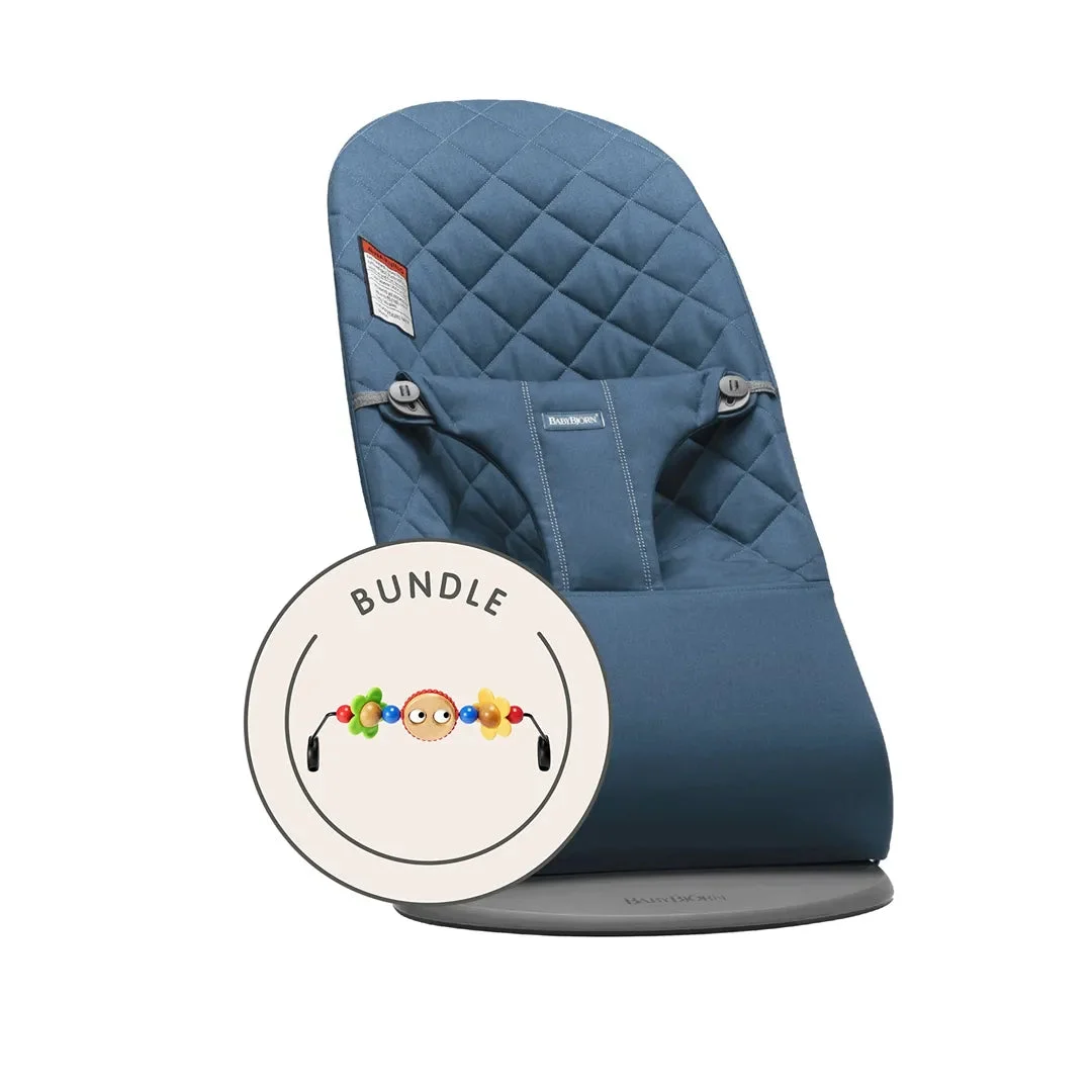 BabyBjörn Baby Bouncer Bundle with Toy - Midnight Blue