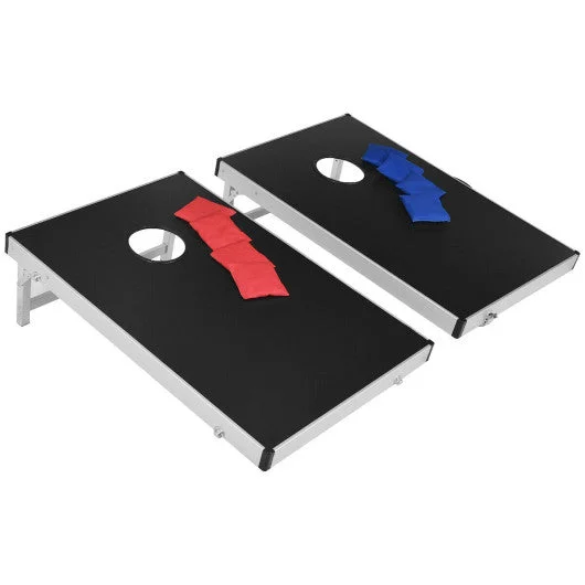 COSTWAY Cornhole Set With Foldable Design and Side Handle