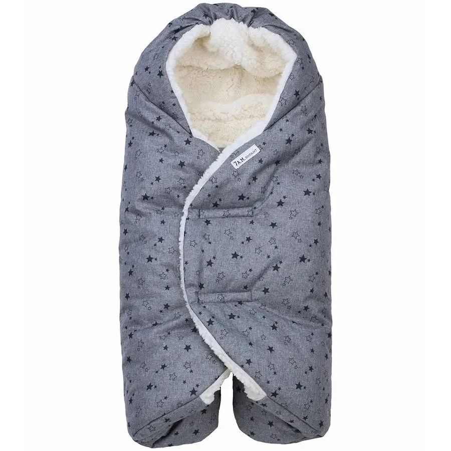 7AM Enfant Nido Cloud - Heather Grey With Stars - Large 6-18m