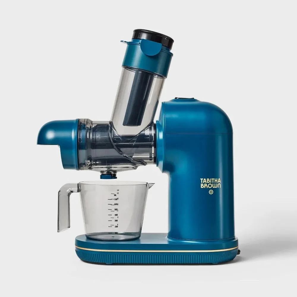 Tabitha Brown Electric Masticating Juicer - Dark Teal Blue