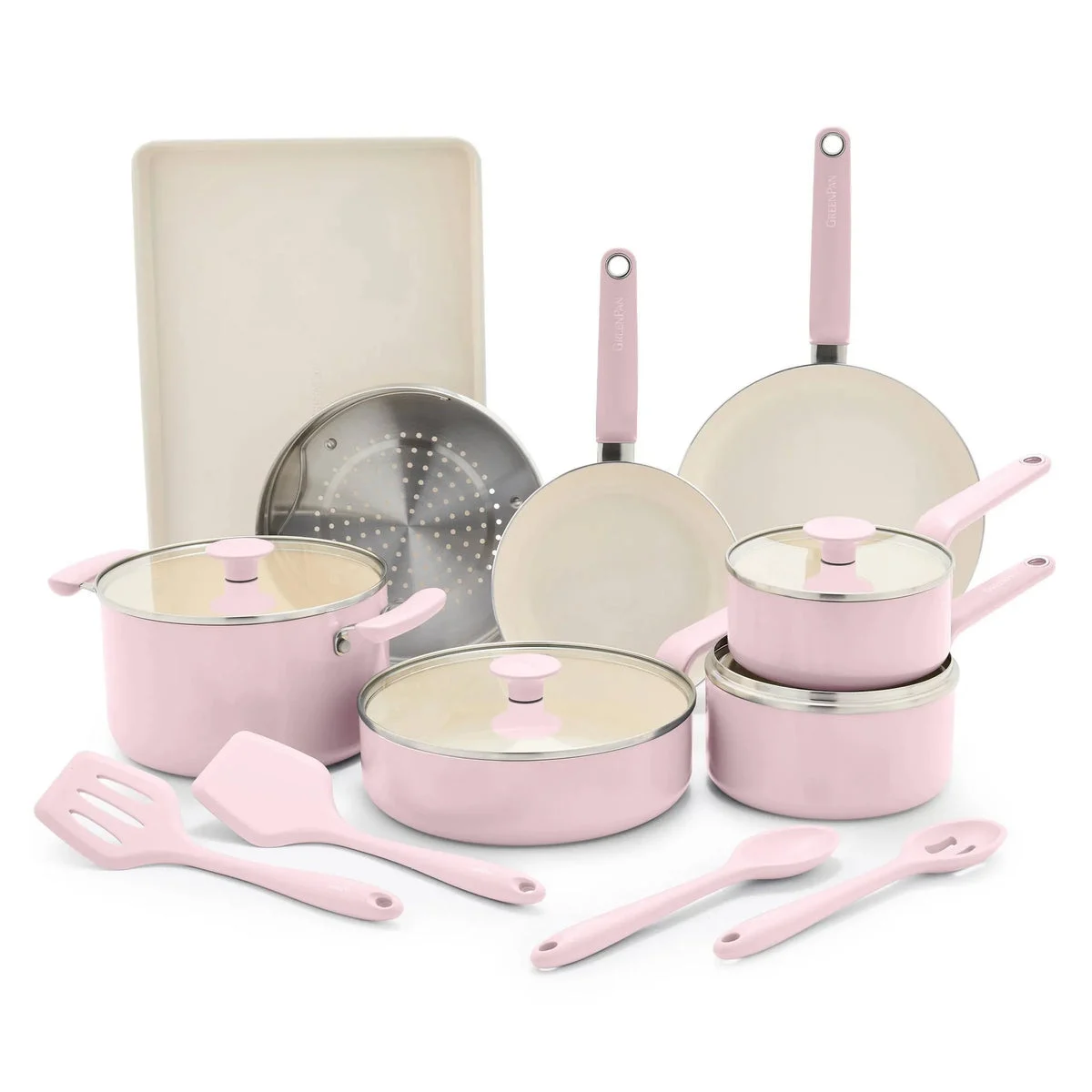 GreenPan Ceramic Nonstick Cookware Set - Pink