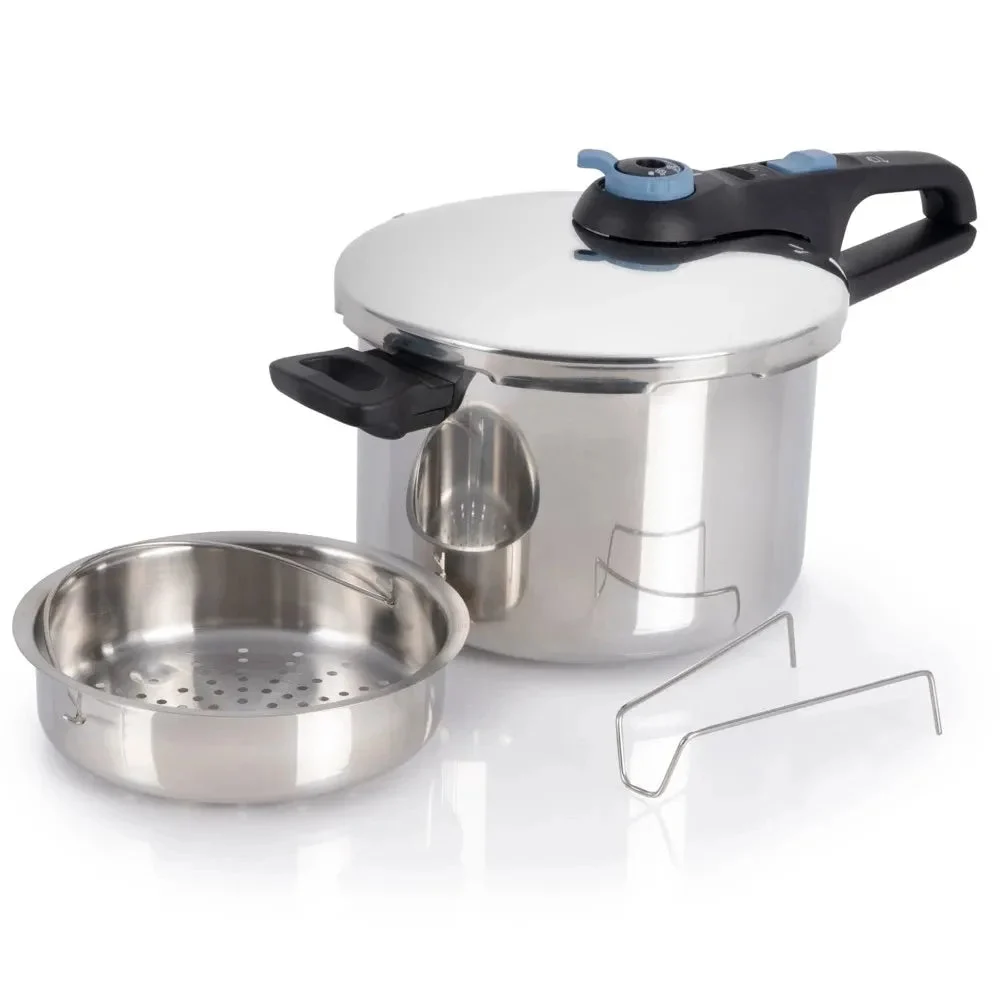 T-Fal 6qt Stainless Steel Pressure Cooker with Straining Basket