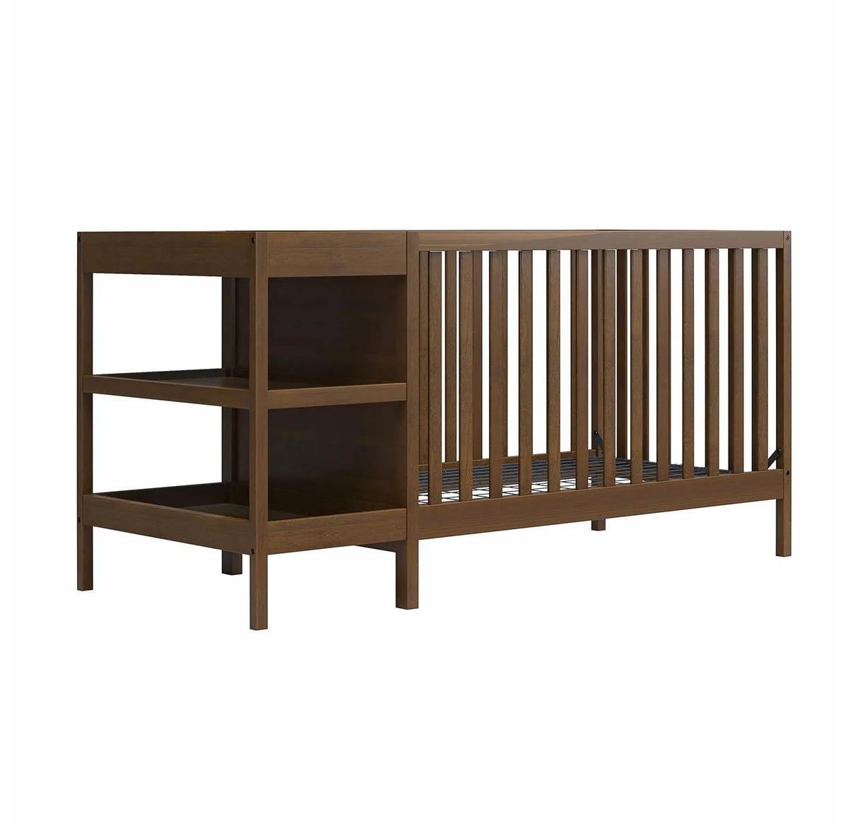 Baby Relax Ema 3-in-1 Convertible Crib & Changer Combo - Walnut