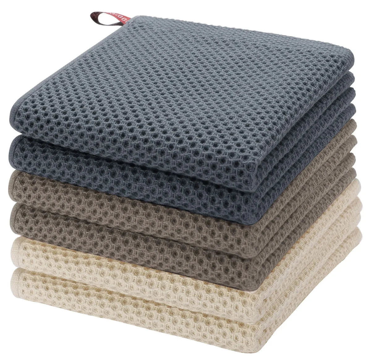 PiccoCasa Cotton Waffle Weave Kitchen Dish Cloths - Mixed Color (6 Pcs)