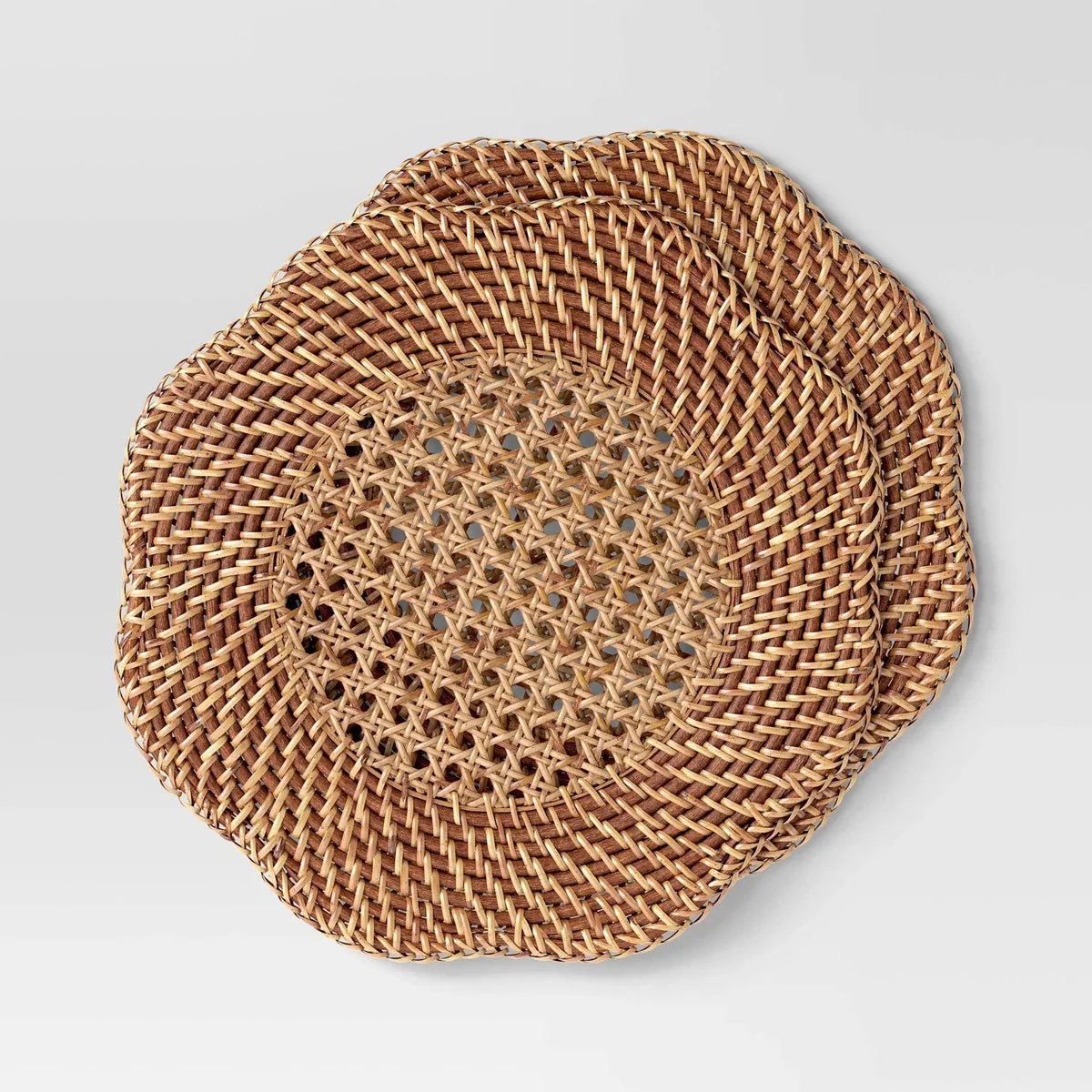Threshold designed w/Studio McGee 2pk woven Charger Dark Walnut - Threshold™