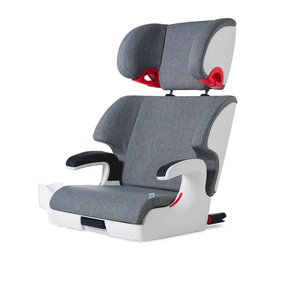 Clek Oobr High Back Booster Seat with Adjustable Headrest, Reclining Design, and Rigid LATCH System - Cloud