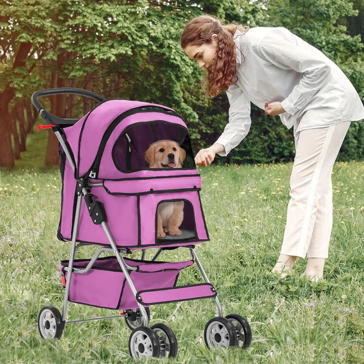 FDW 4-Wheel Dog Cat Stroller