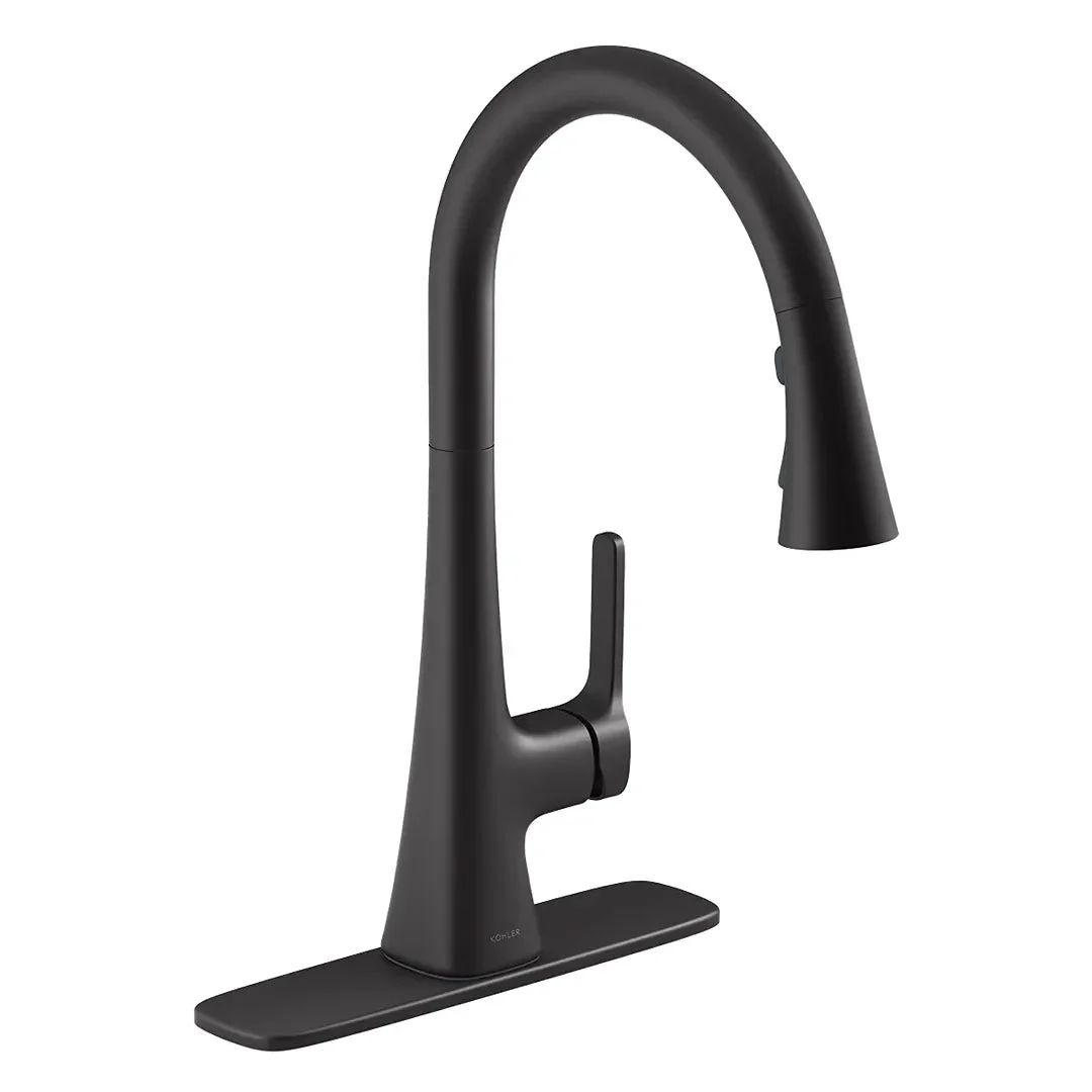 Kohler Pull-Down Kitchen Sink Faucet - Matte Black