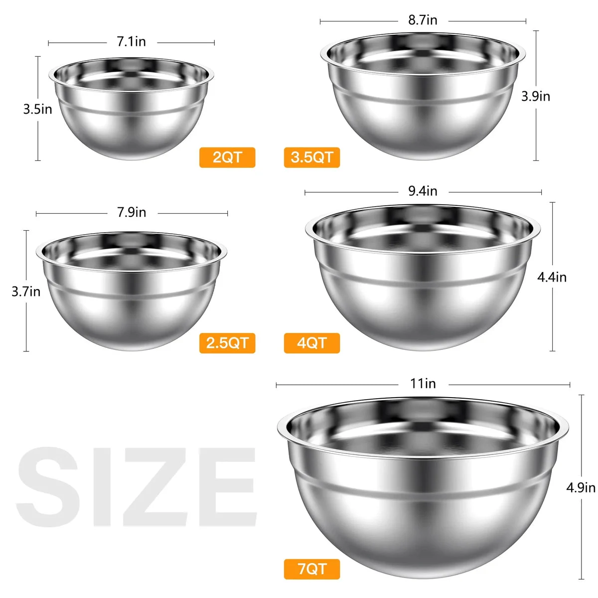 TINANA Electric Hand Mixer with 5 PCS Mixing Bowls Set - Kitchen Prep