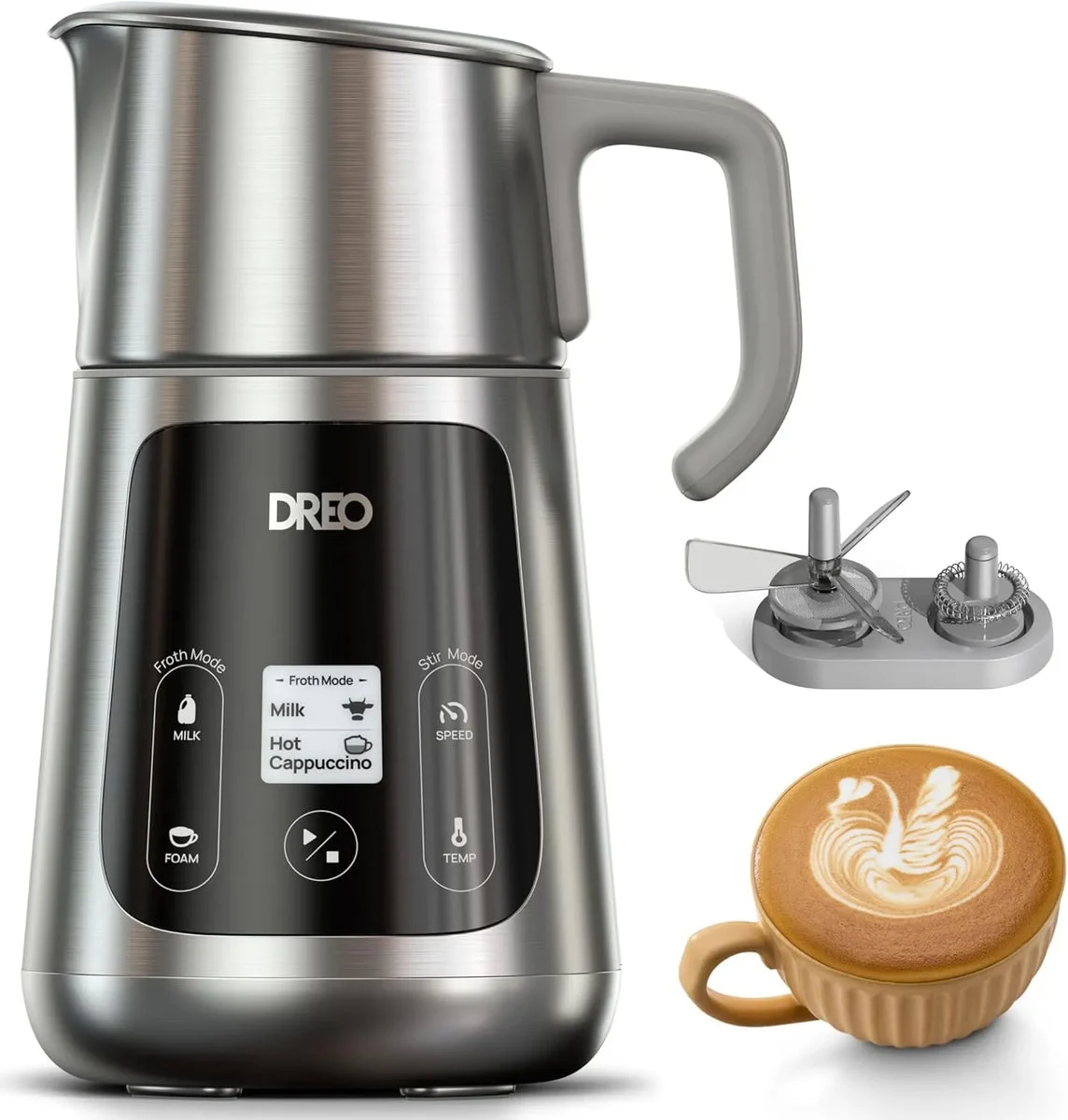 Dreo Electric Milk Frother - Silver