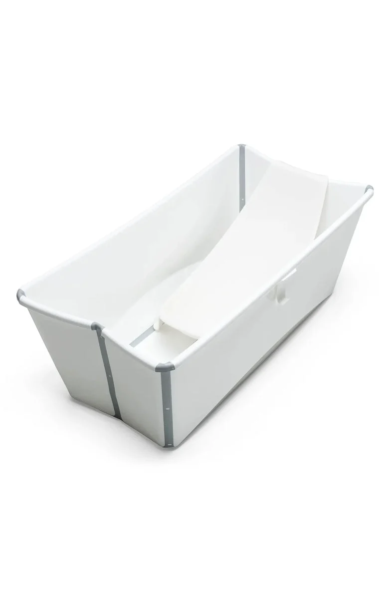 Stokke Flexi Bath Foldable Baby Bath Tub with Temperature Plug & Infant Insert