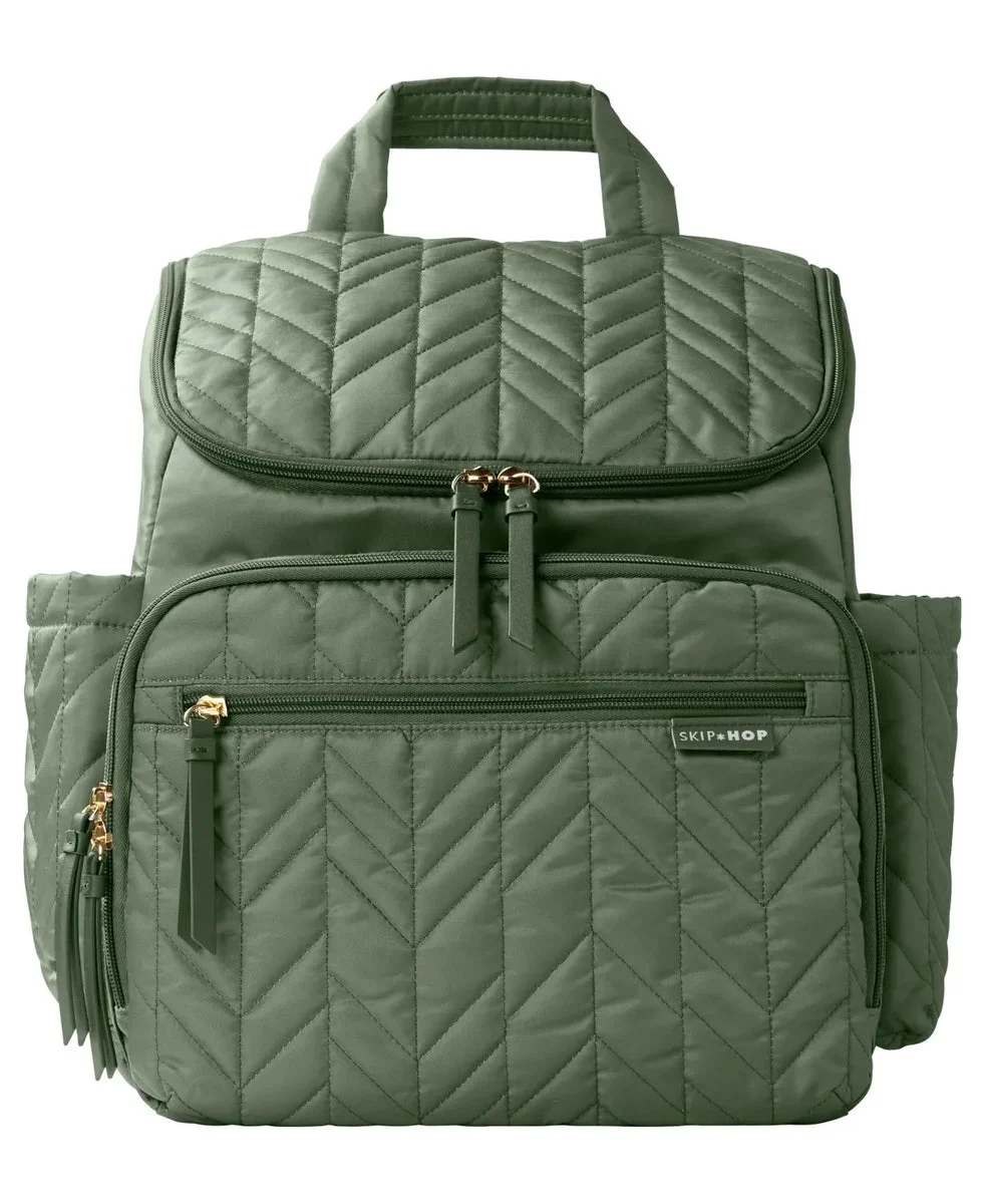 Skip Hop Forma Quilted Diaper Backpack, Sage