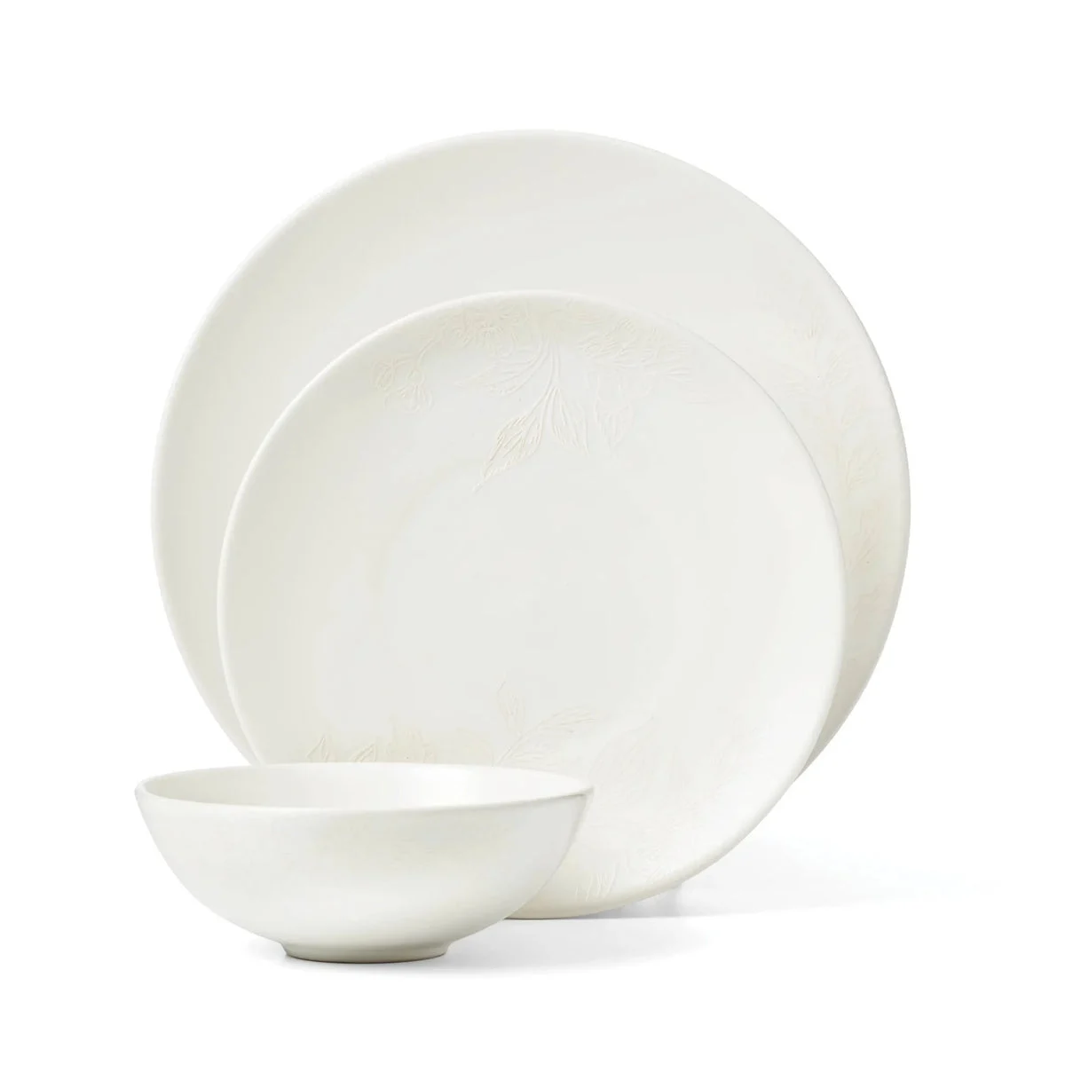 Oneida 12pc Dinnerware Set Roseto White