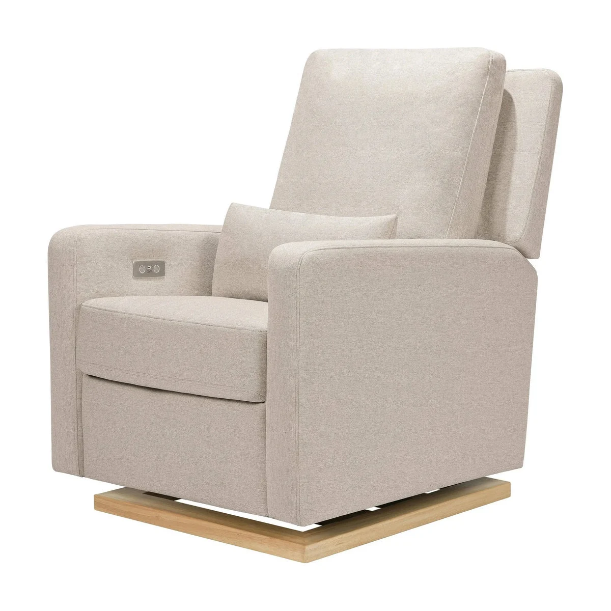 Babyletto Sigi Glider Recliner with USB - Performance Beach Light Wood Base