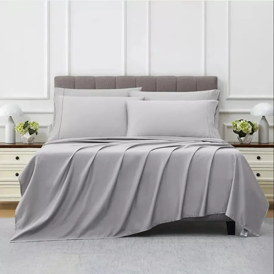 Kirkland Signature Queen Size 680 Thread Count Cotton Sheet Set 6 Pieces - Gray