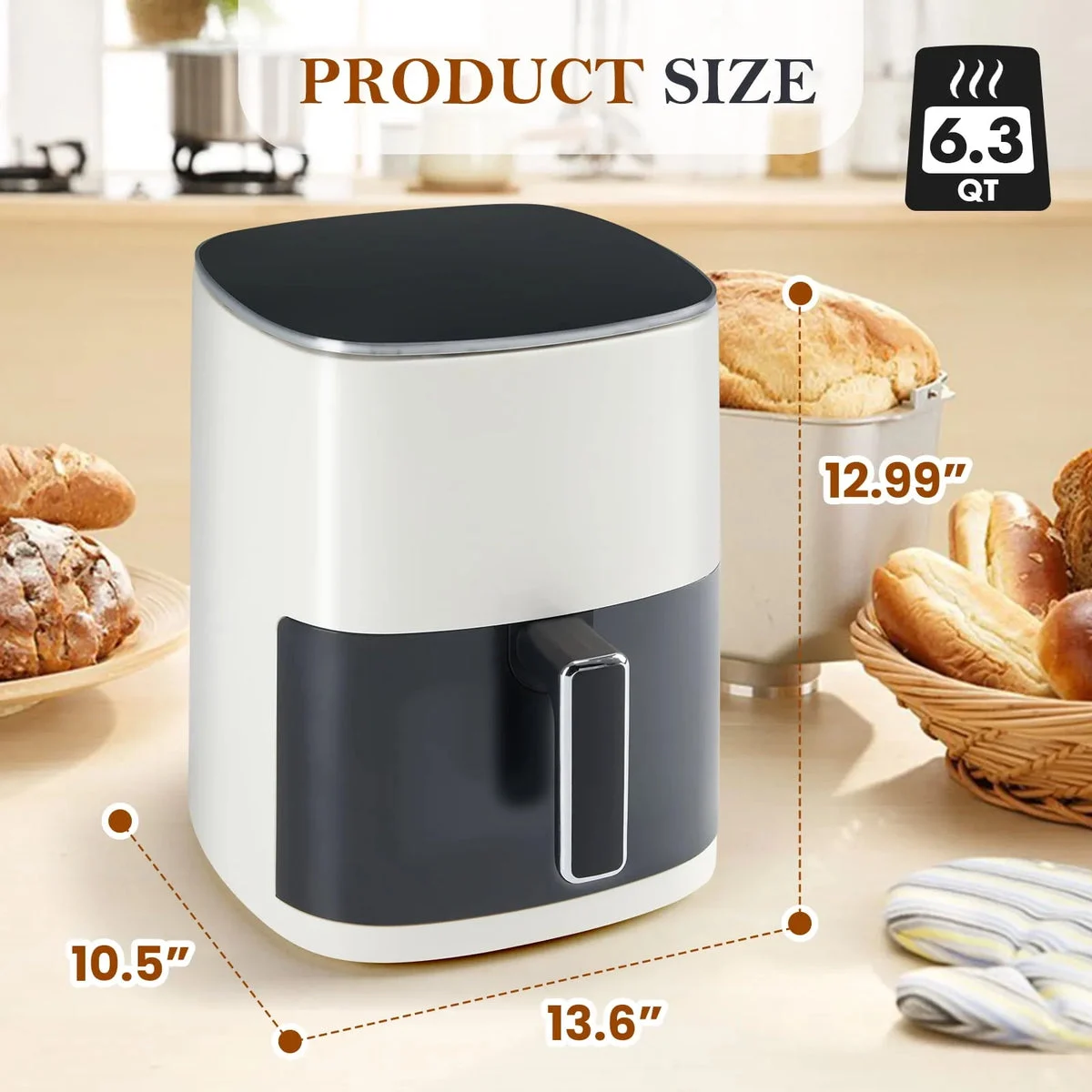 Gianna Air Fryer 6 Quart Capacity - 12-in-1 Multi-Functional Cooking Appliance
