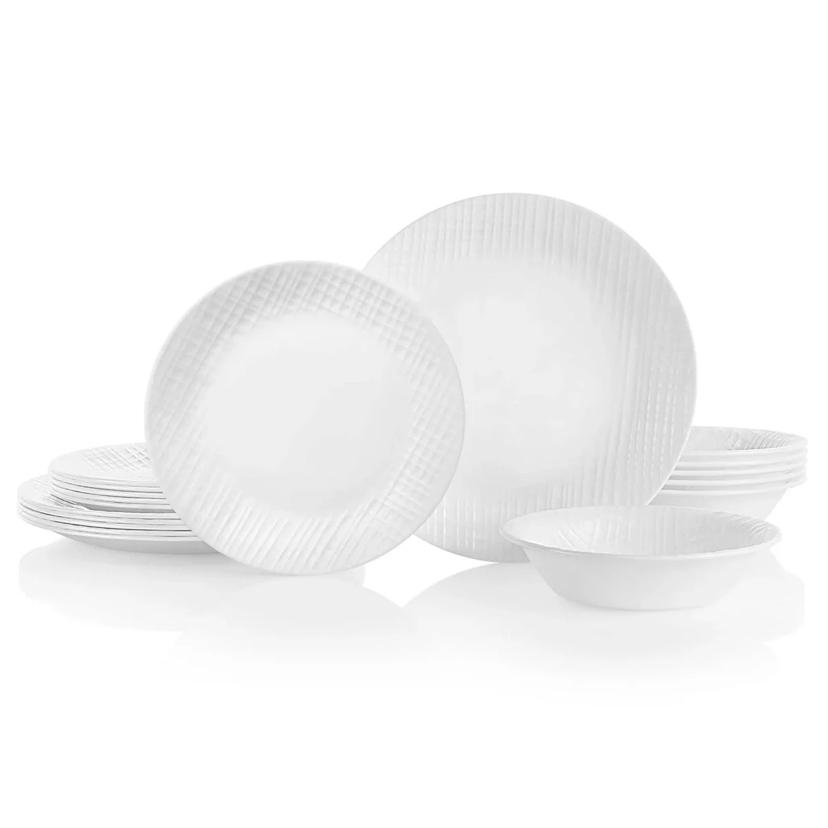 Corelle 18pc Vitrelle Linen Weave Dinnerware Set