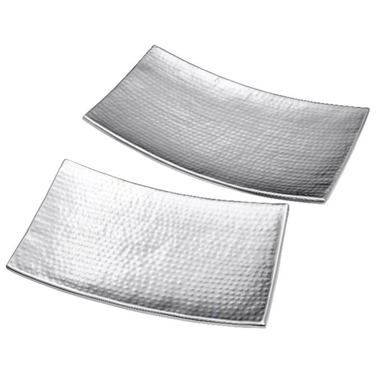 Ikasa Curved Hammered Serving Trays - Set of 2