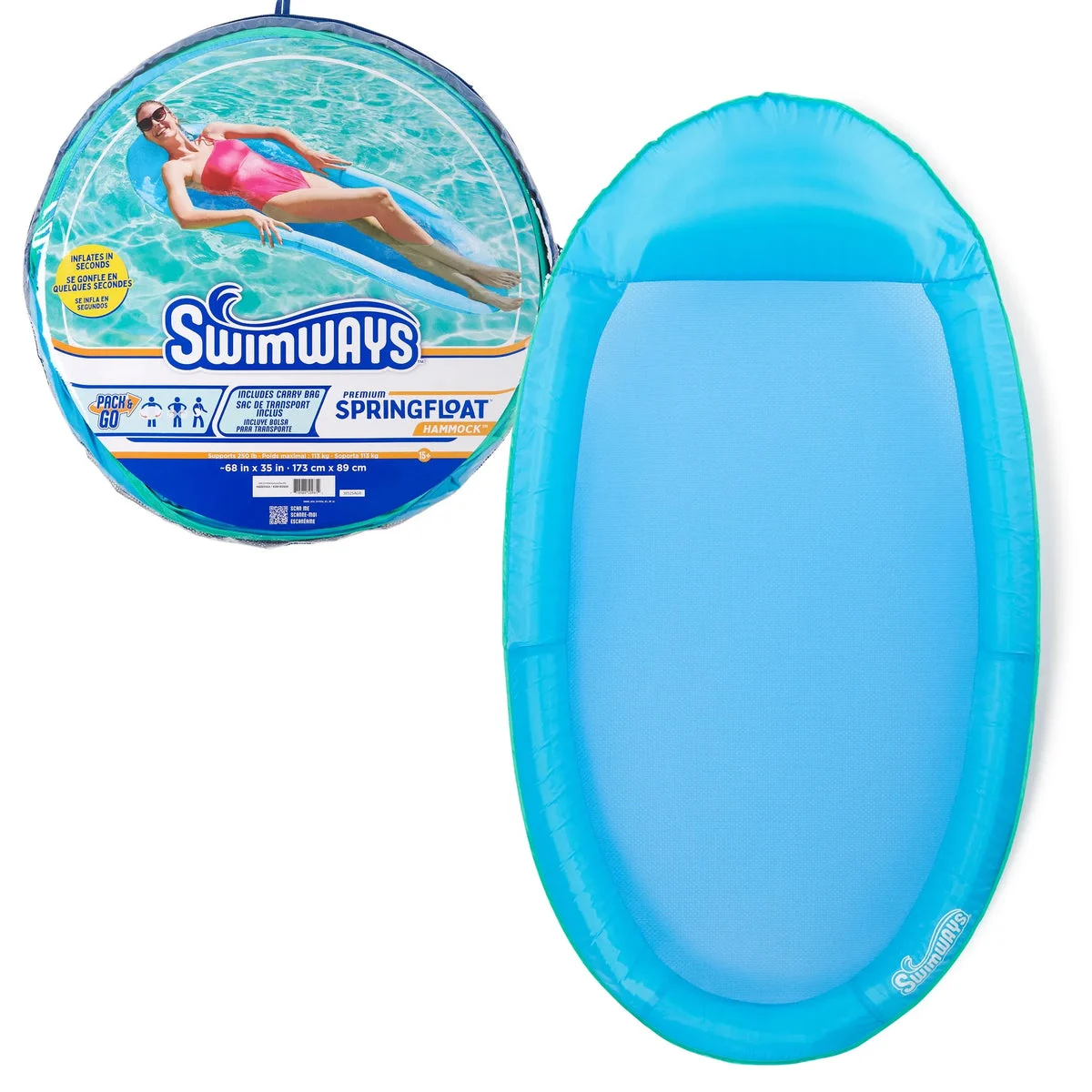 Swim Ways Inflatable Pool Lounger - Blue