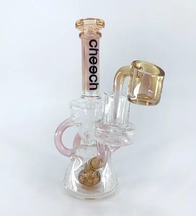 Cheech Glass: Gold Fumed Recycler Rig (7") - Smoke Shop