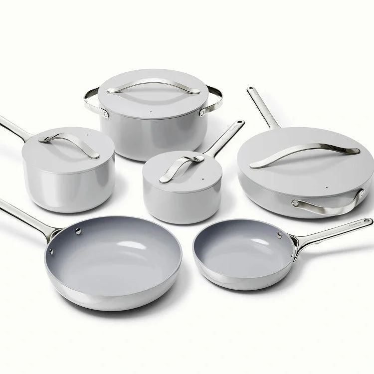Caraway 16-Piece Cookware & Minis Set + 2 Glass Lids - Gray