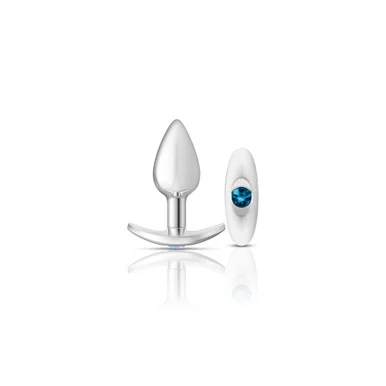 Silver Anchor Buttplug Kit - Clear Iridescent/teal
