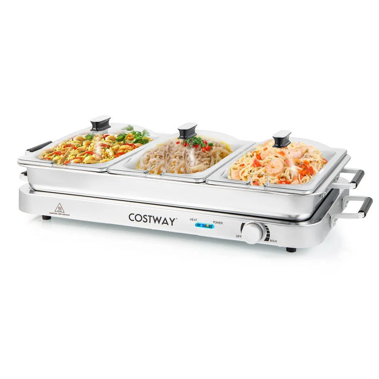 COSTWAY 2 in 1 Electric Warming Tray With Temperature Control