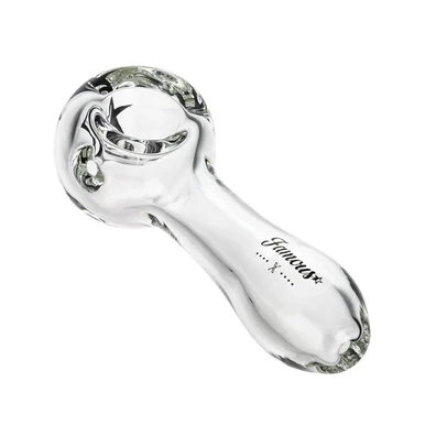 Famous Brandz: Famous X Spoon Pipe Clear (4") - Smoke Shop