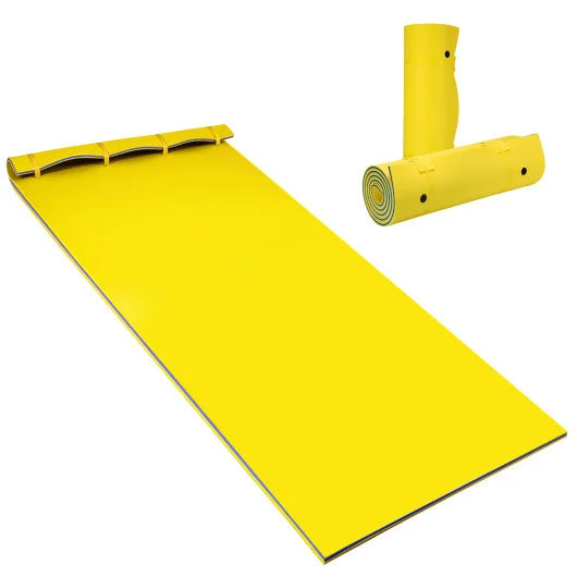 COSTWAY 3 Layer Floating Water Pad Foam Mat-Yellow