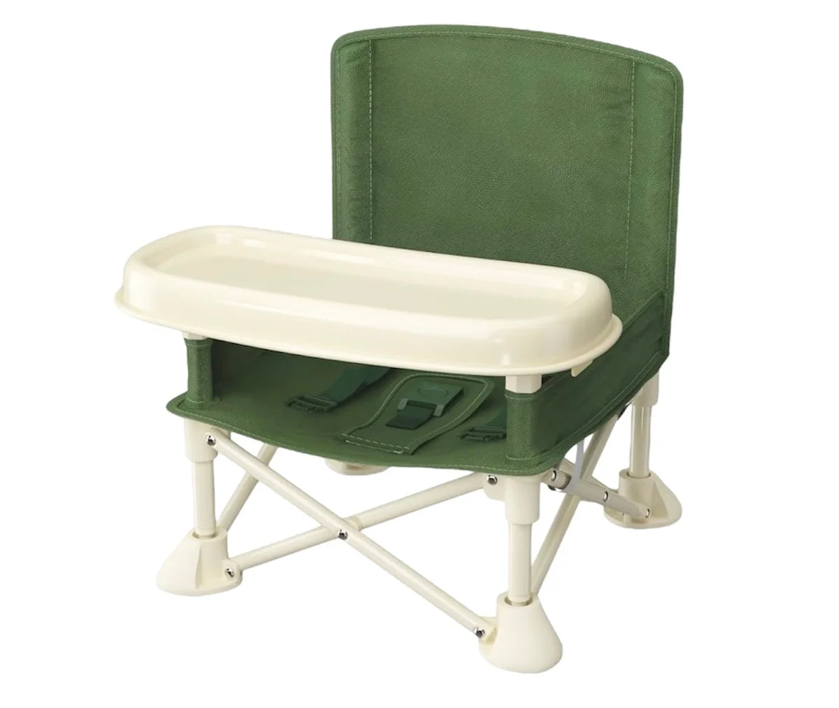 GREEN WALNUT Portable Baby Chair | Camp Chair | Booster Seat With Removable Tray (Army Green) PREORDER