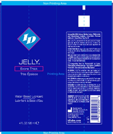 ID Jelly Extra Thick Water Based Lubricant 4 Oz - Adult Toys