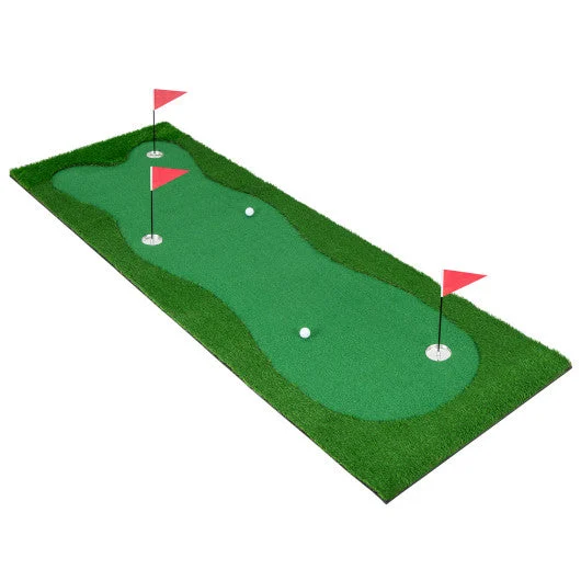 COSTWAY Golf Putting Green With Realistic Artificial Grass Turf-S
